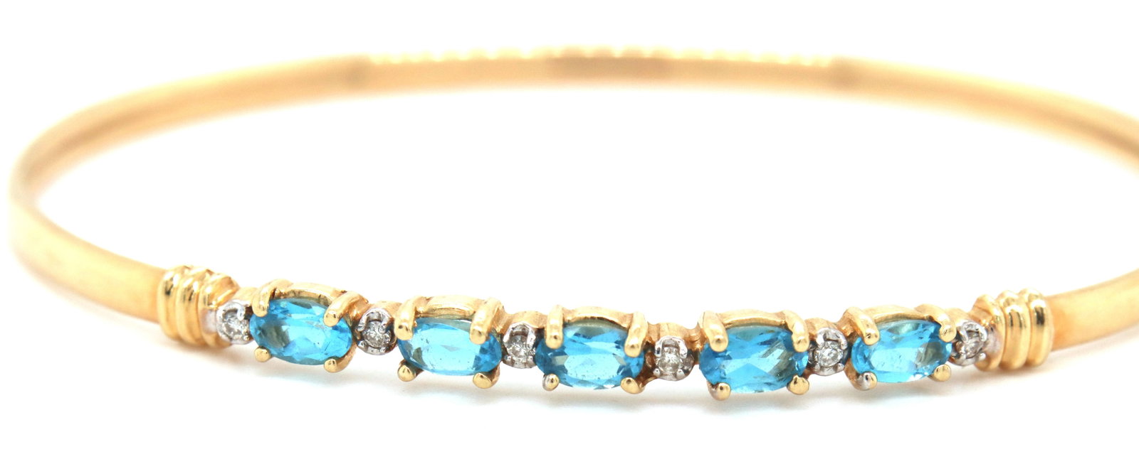 14kt Blue topaz bangle bracelet - 2