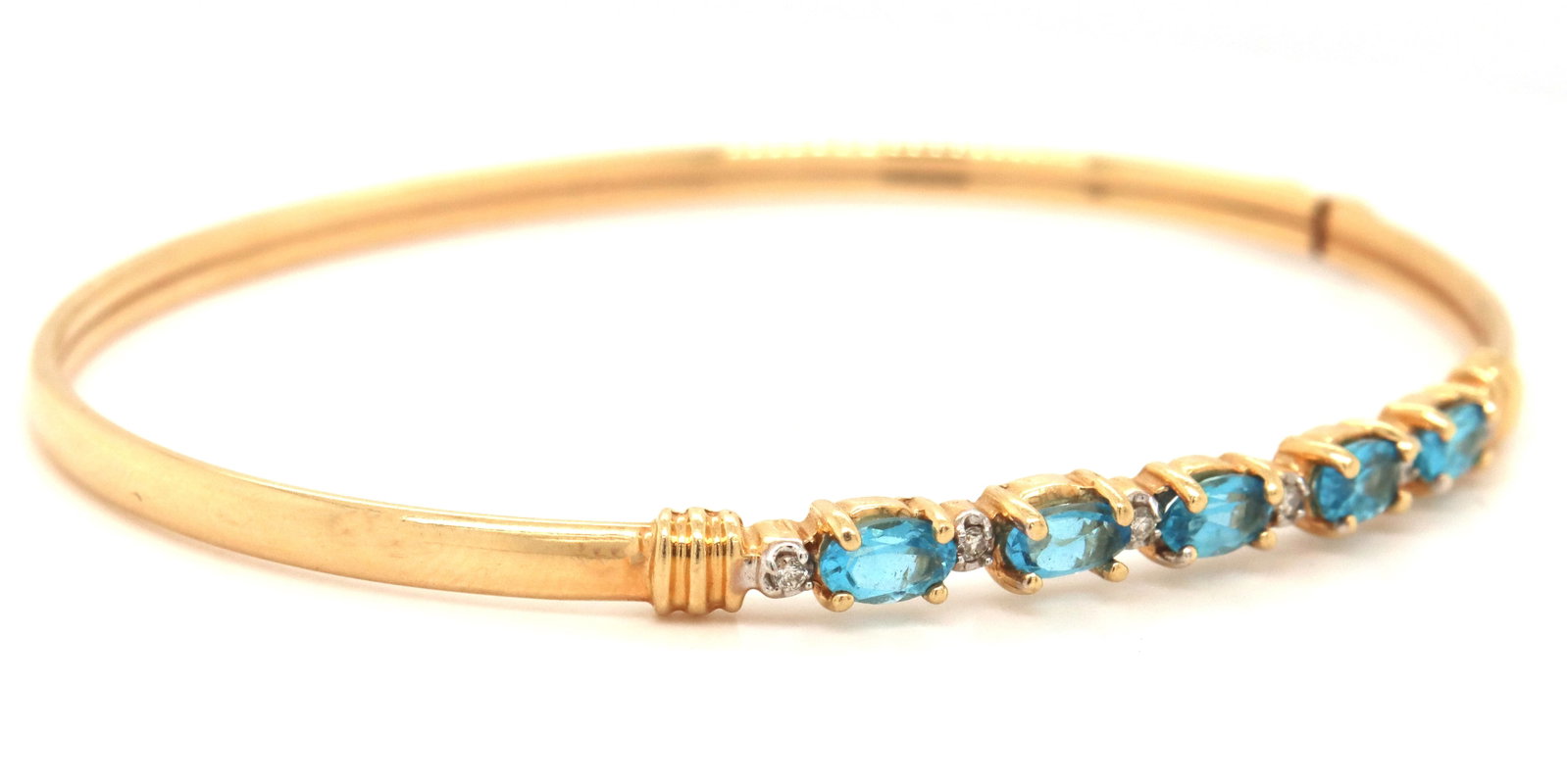14kt Blue topaz bangle bracelet - 3