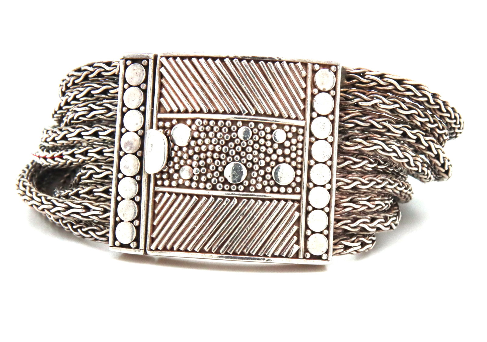 925 Sterling silver multi row wheat bracelet - 3