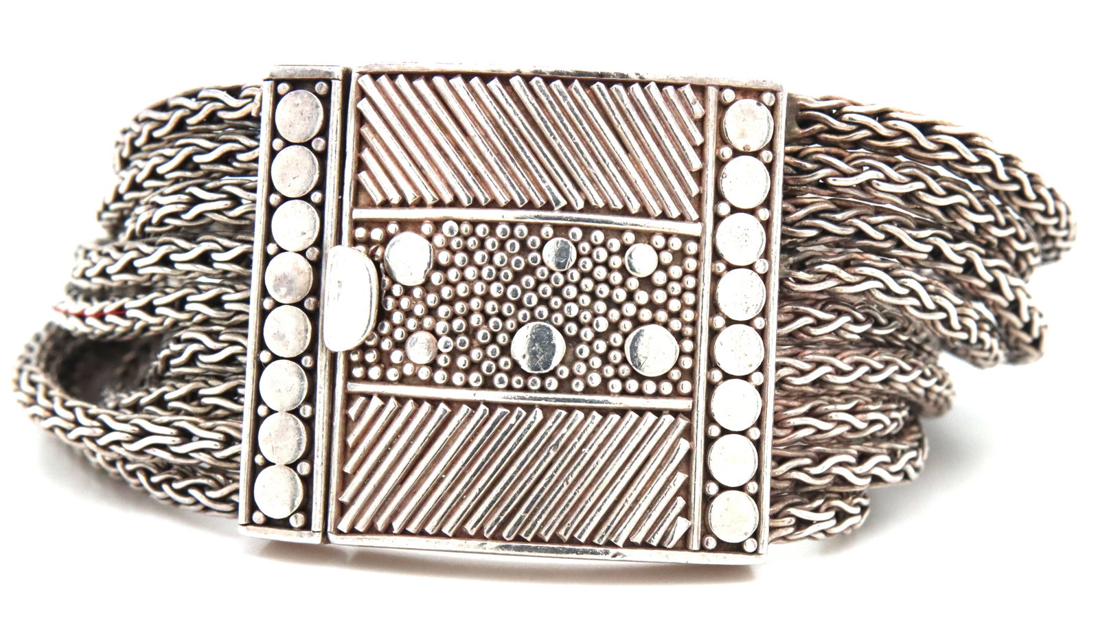 925 Sterling silver multi row wheat bracelet - 4