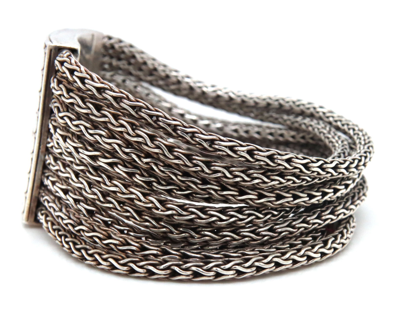925 Sterling silver multi row wheat bracelet - 5