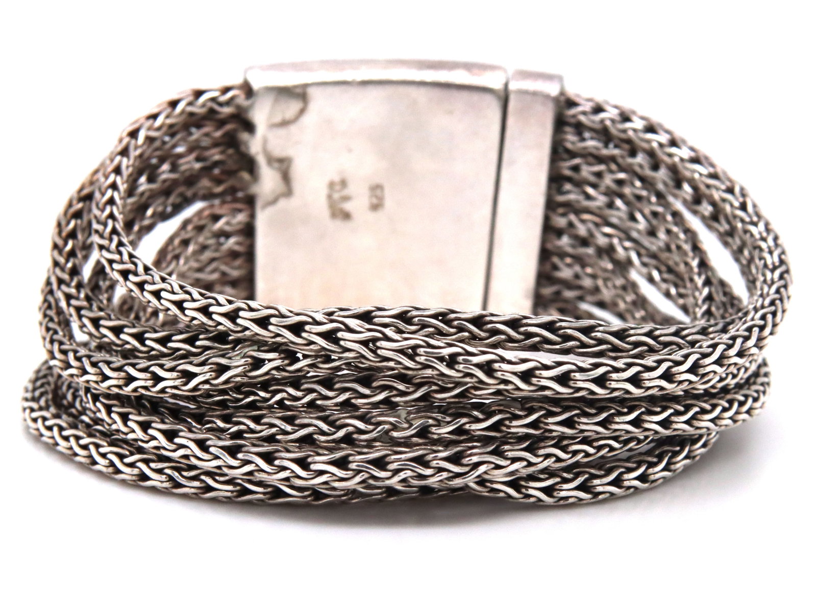 925 Sterling silver multi row wheat bracelet - 6