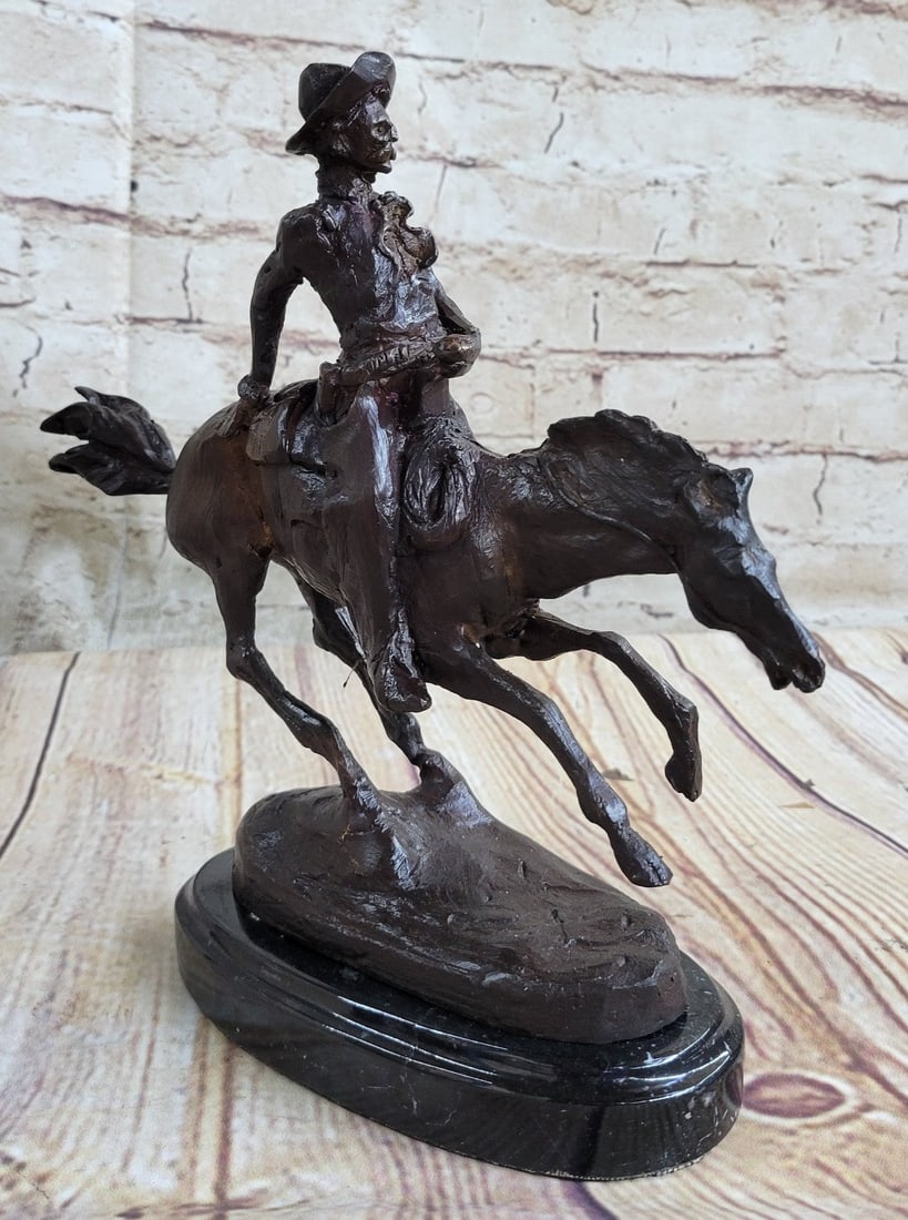 Arizona Cowboy Horse Bronze Sculpture: The Arizona Cowboy Bronze Statue is cast in the traditional Lost Wax Casting Process. This is a multi-step process that insures a quality Bronze Sculpture that may be passed down from generation to