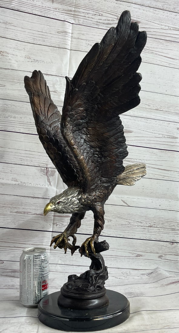 Eagle Catch Fish Bronze Sculpture - 2