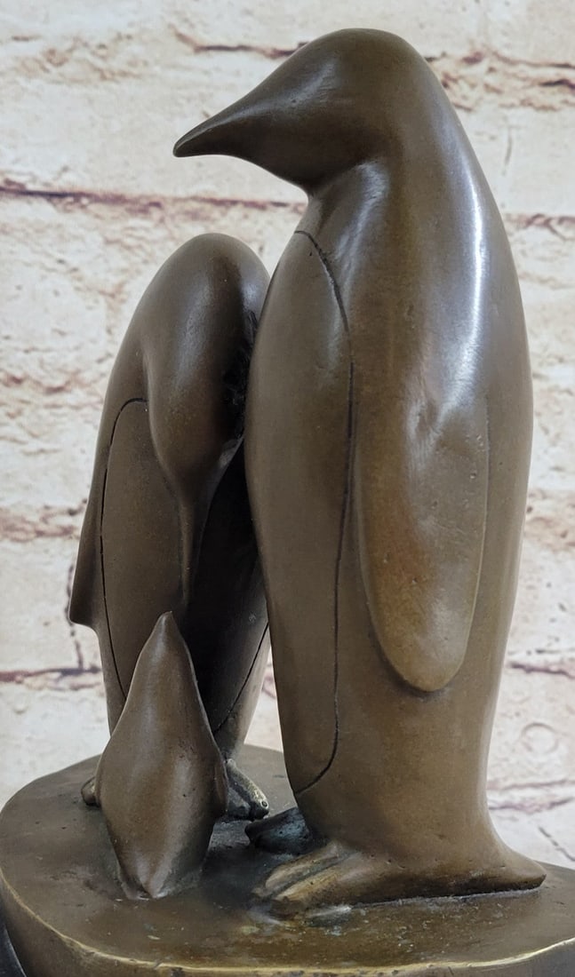Penguin Trio Bronze Sculpture - 4