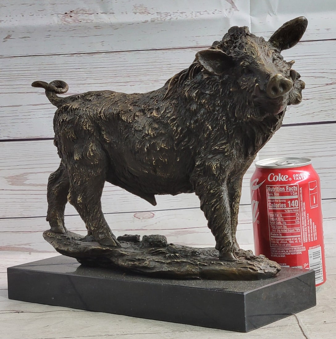 Wild Boar Pig Bronze Sculpture - 2