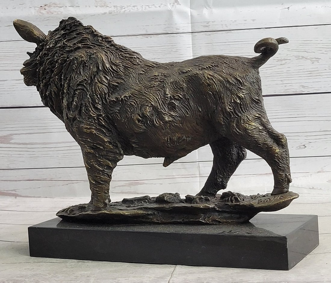 Wild Boar Pig Bronze Sculpture - 5
