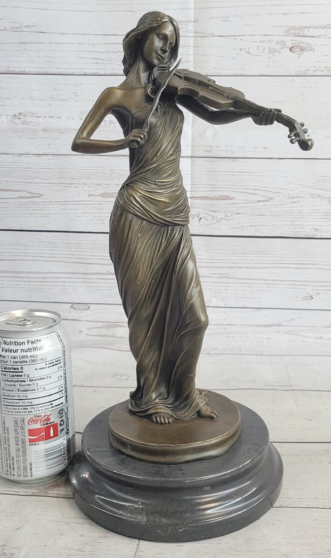 Violin Player Bronze Sculpture - 2