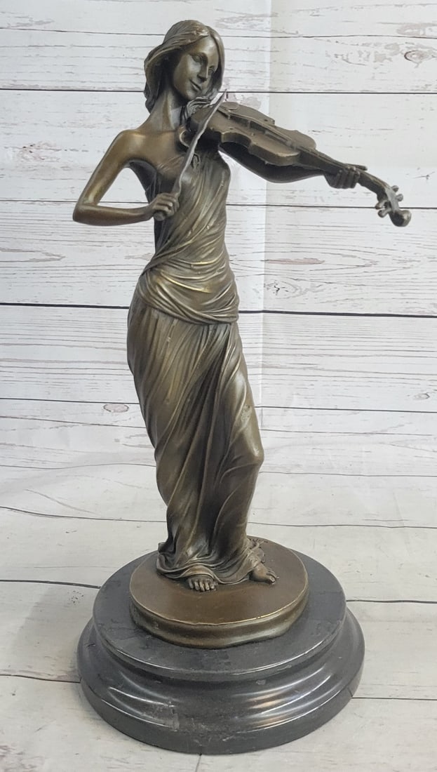 Violin Player Bronze Sculpture - 4