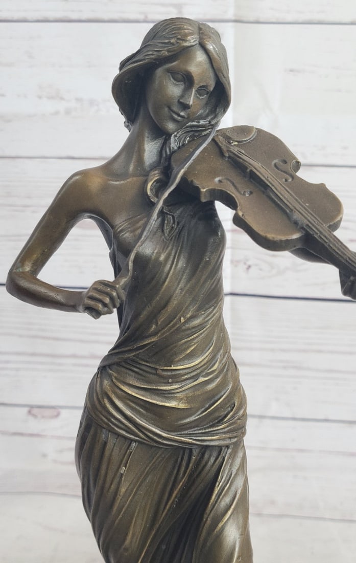 Violin Player Bronze Sculpture - 5