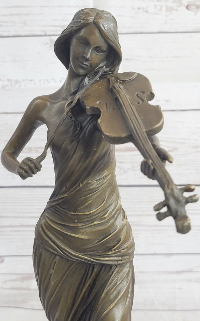 Violin Player Bronze Sculpture - 6