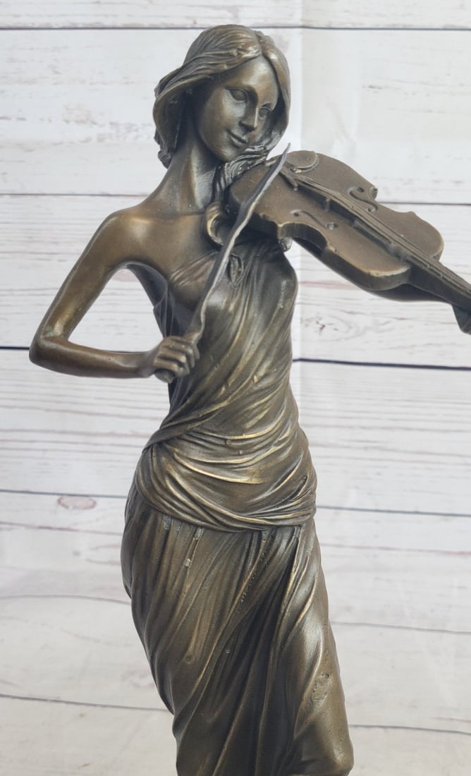 Violin Player Bronze Sculpture - 7