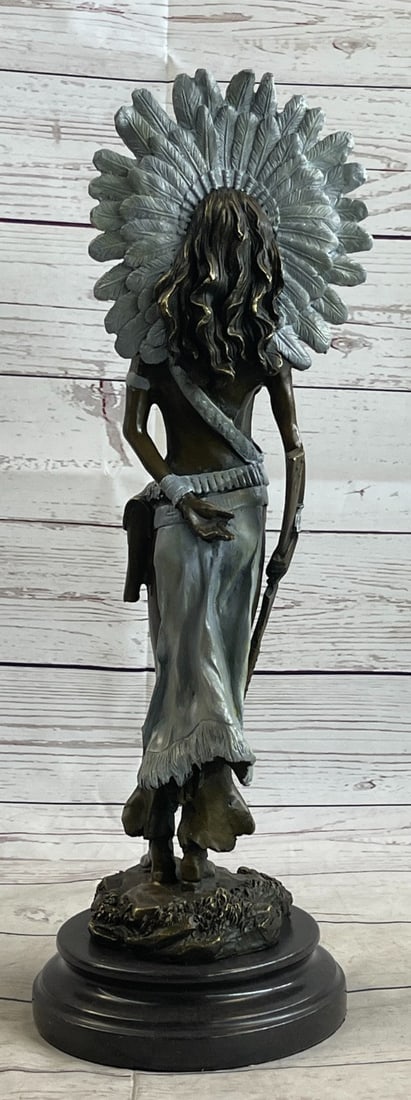 Indian Warrior Bronze Statue - 4
