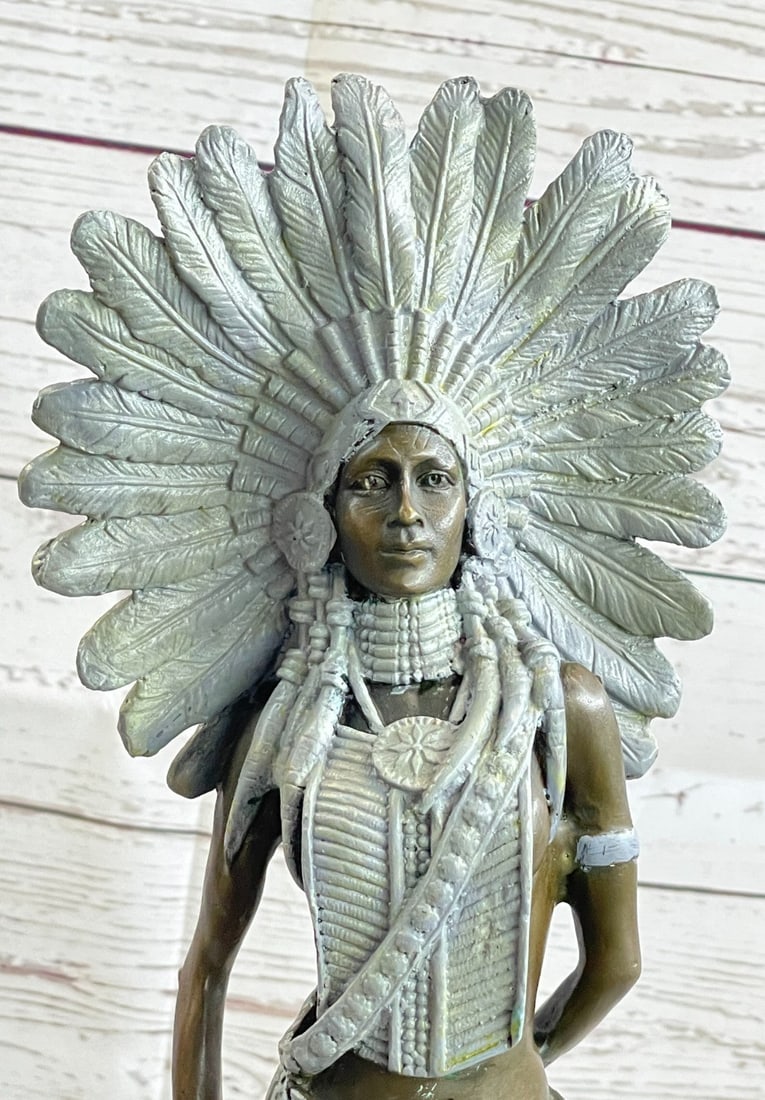 Indian Warrior Bronze Statue - 5