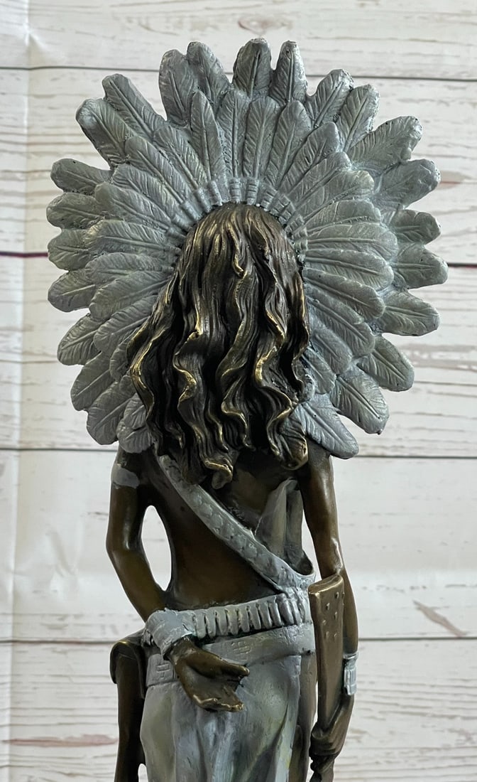 Indian Warrior Bronze Statue - 9
