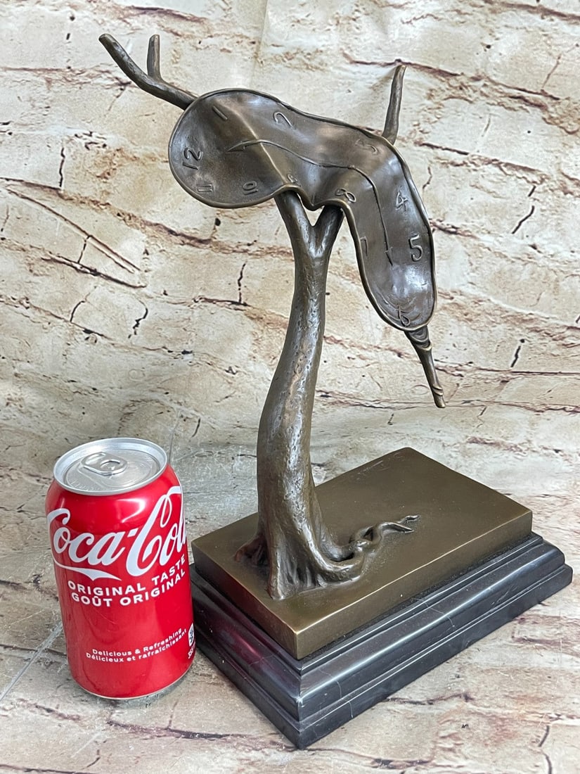 Melting Clock Bronze Sculpture - 2