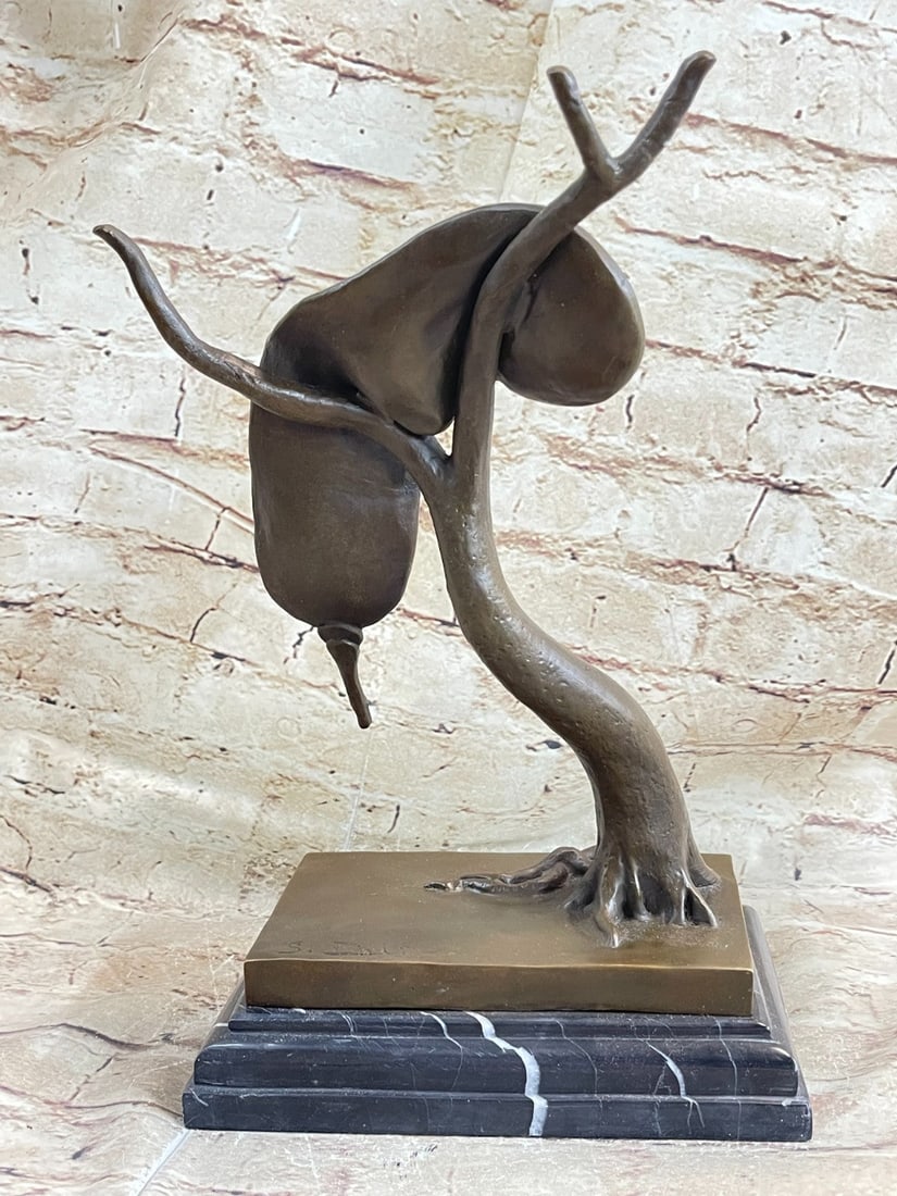 Melting Clock Bronze Sculpture - 4