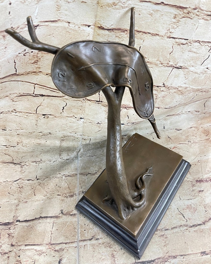 Melting Clock Bronze Sculpture - 5