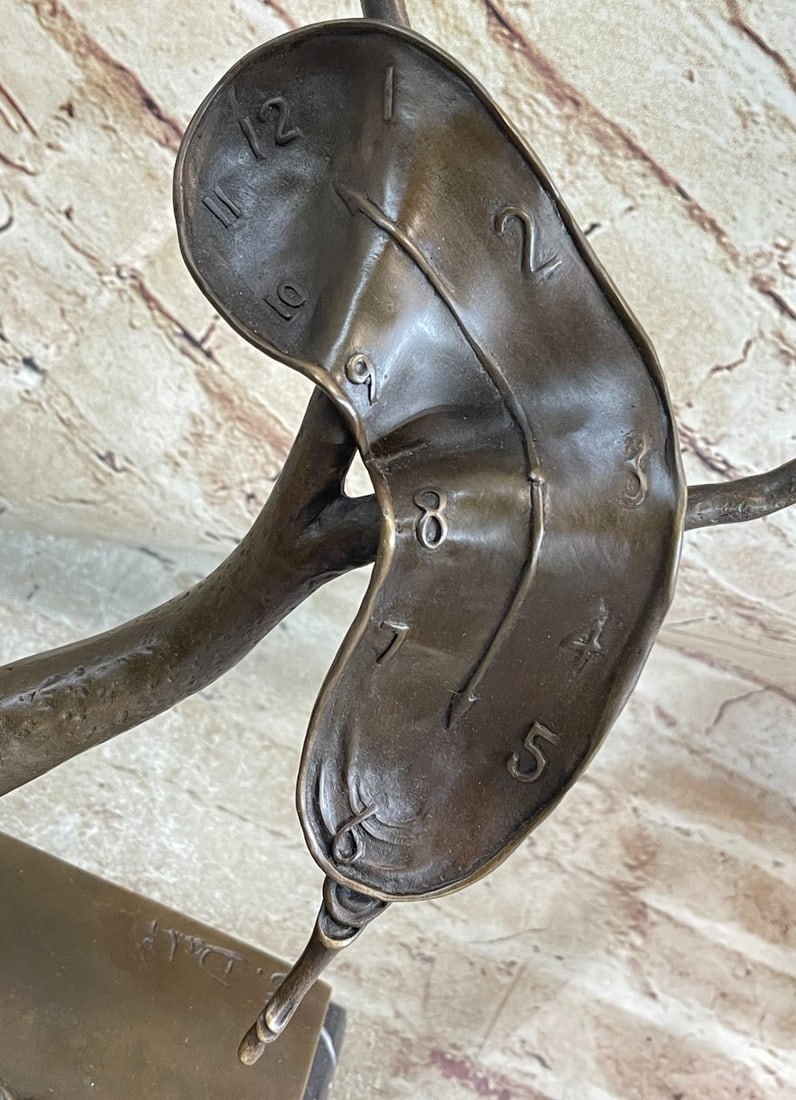 Melting Clock Bronze Sculpture - 7