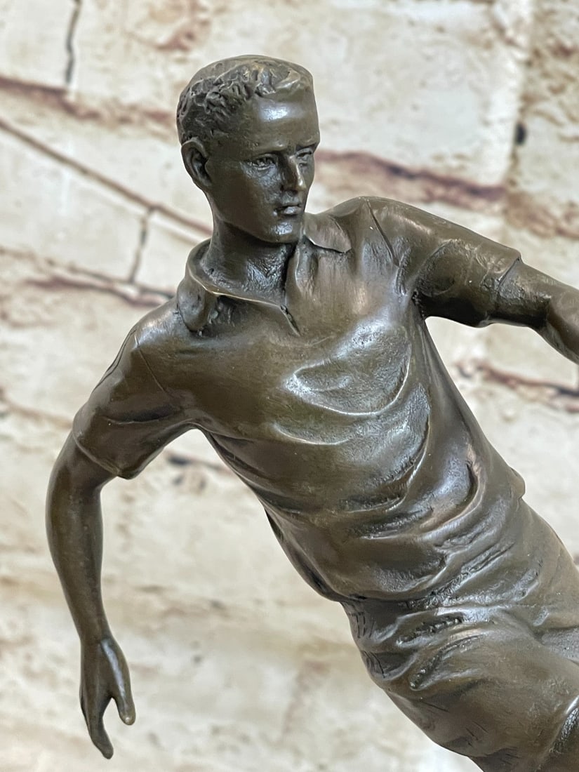 Soccer Player Bronze Figurine - 7