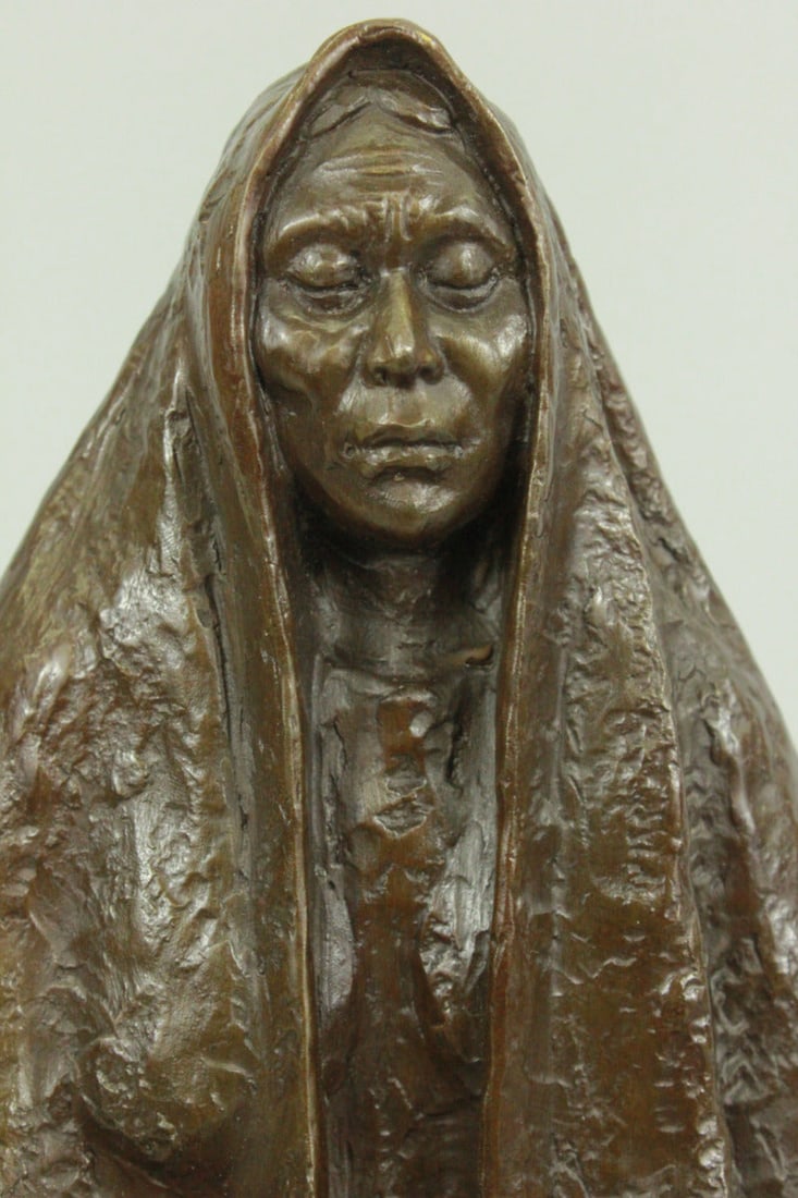 Native American Wise Elder Bronze Statue - 8