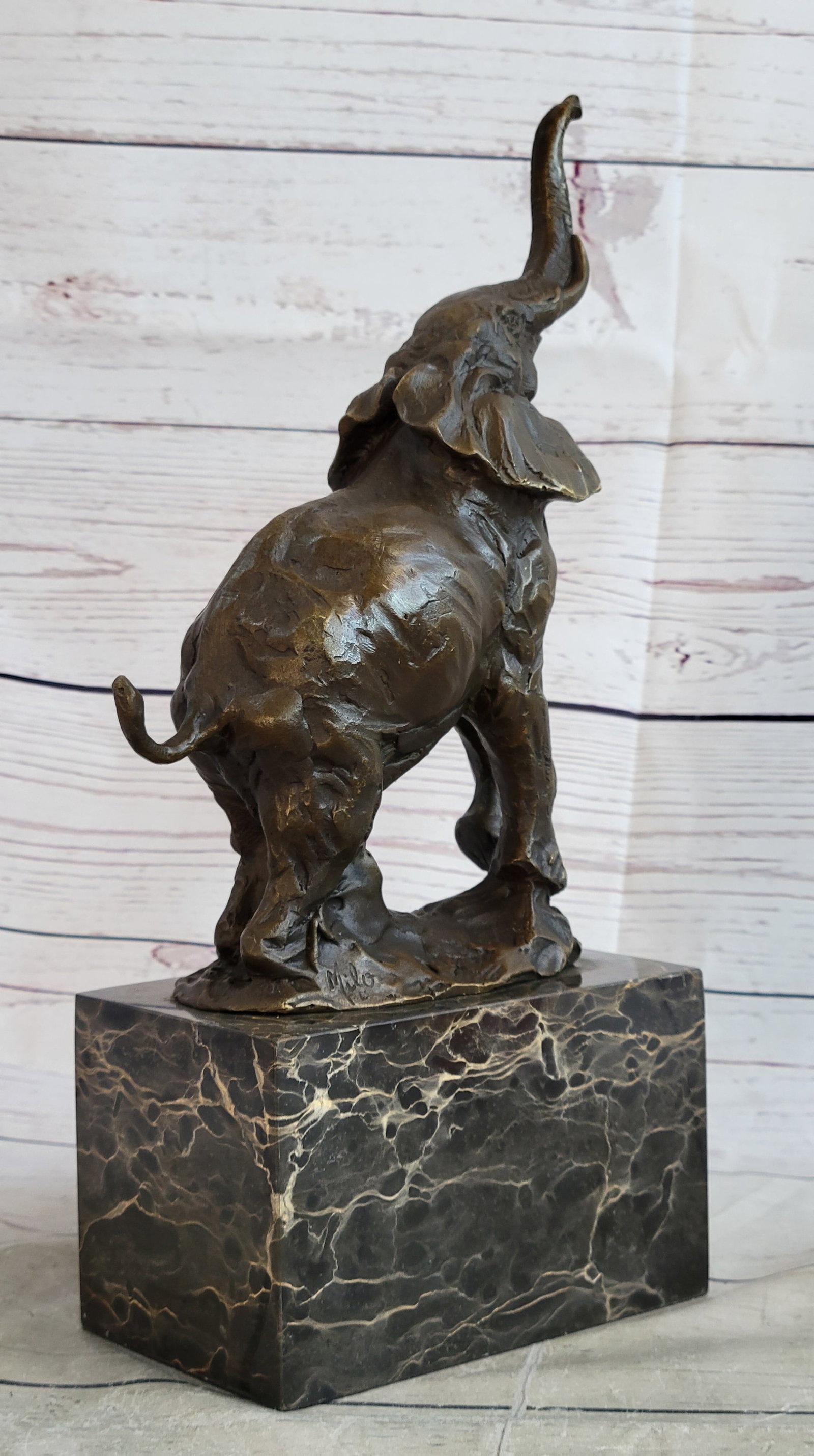 African Elephant Bronze Statue - 7