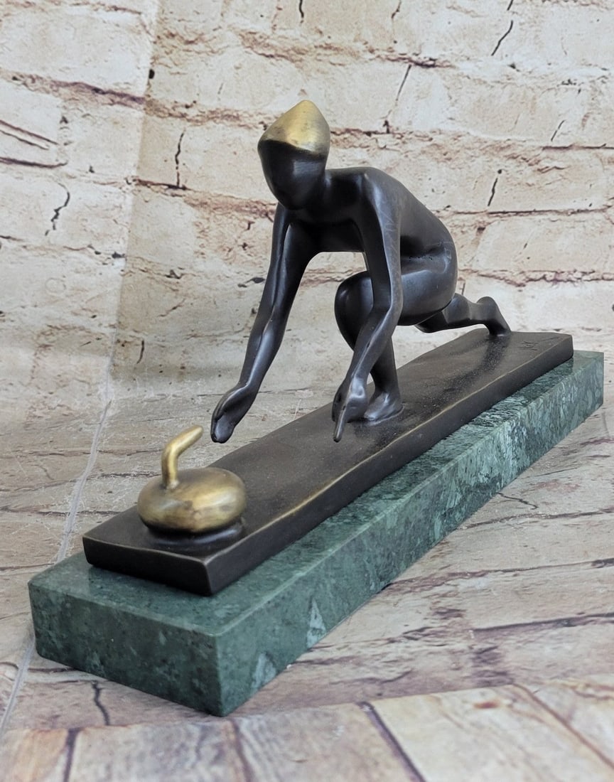 Curling Bronze Sculpture - 3