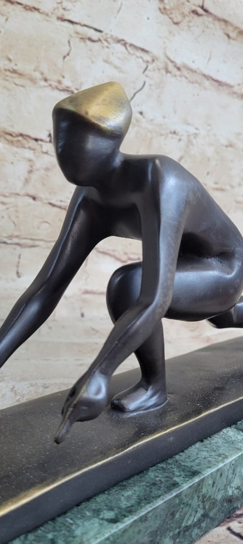 Curling Bronze Sculpture - 7