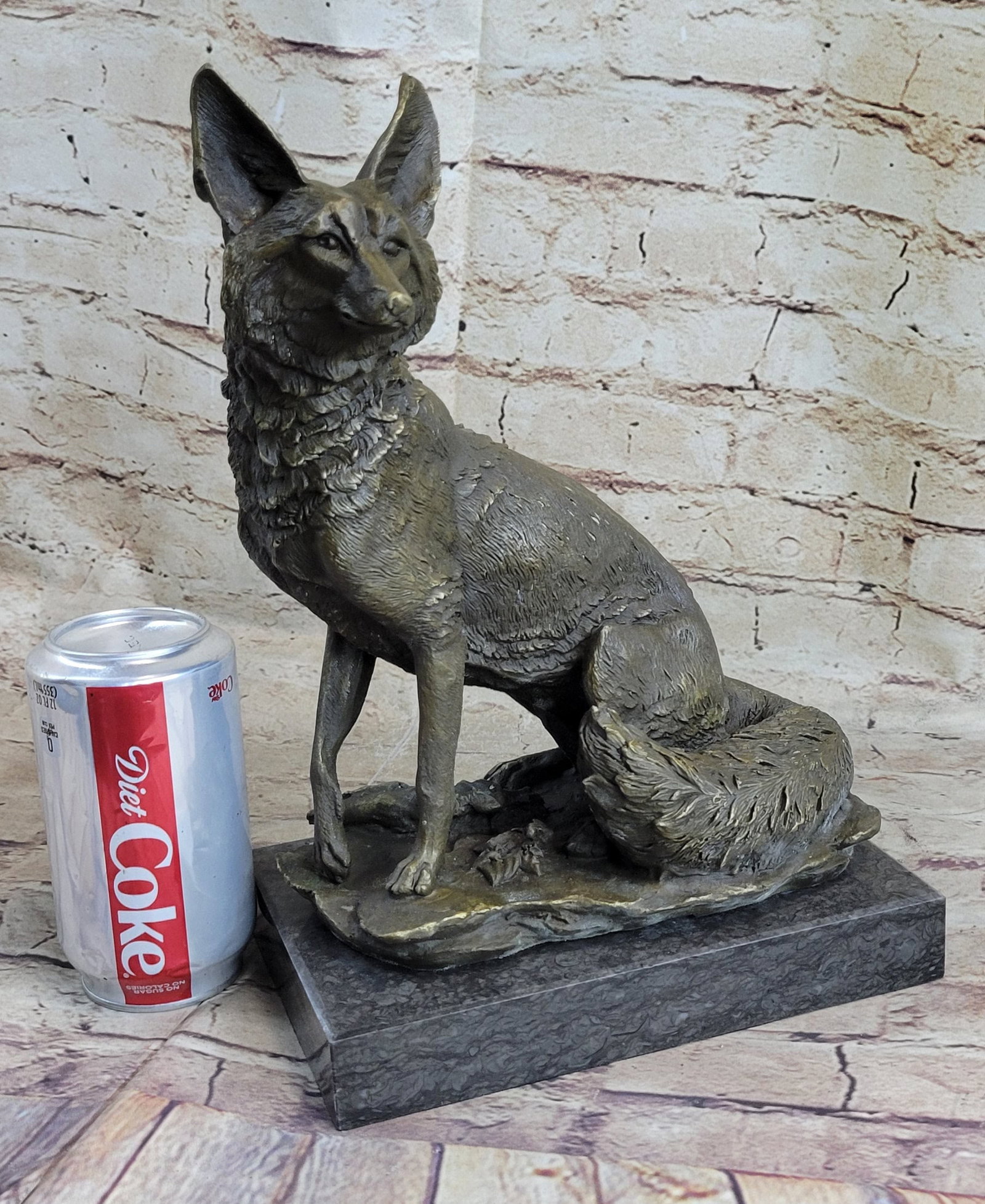 Fox Sitting Bronze Sculpture - 2