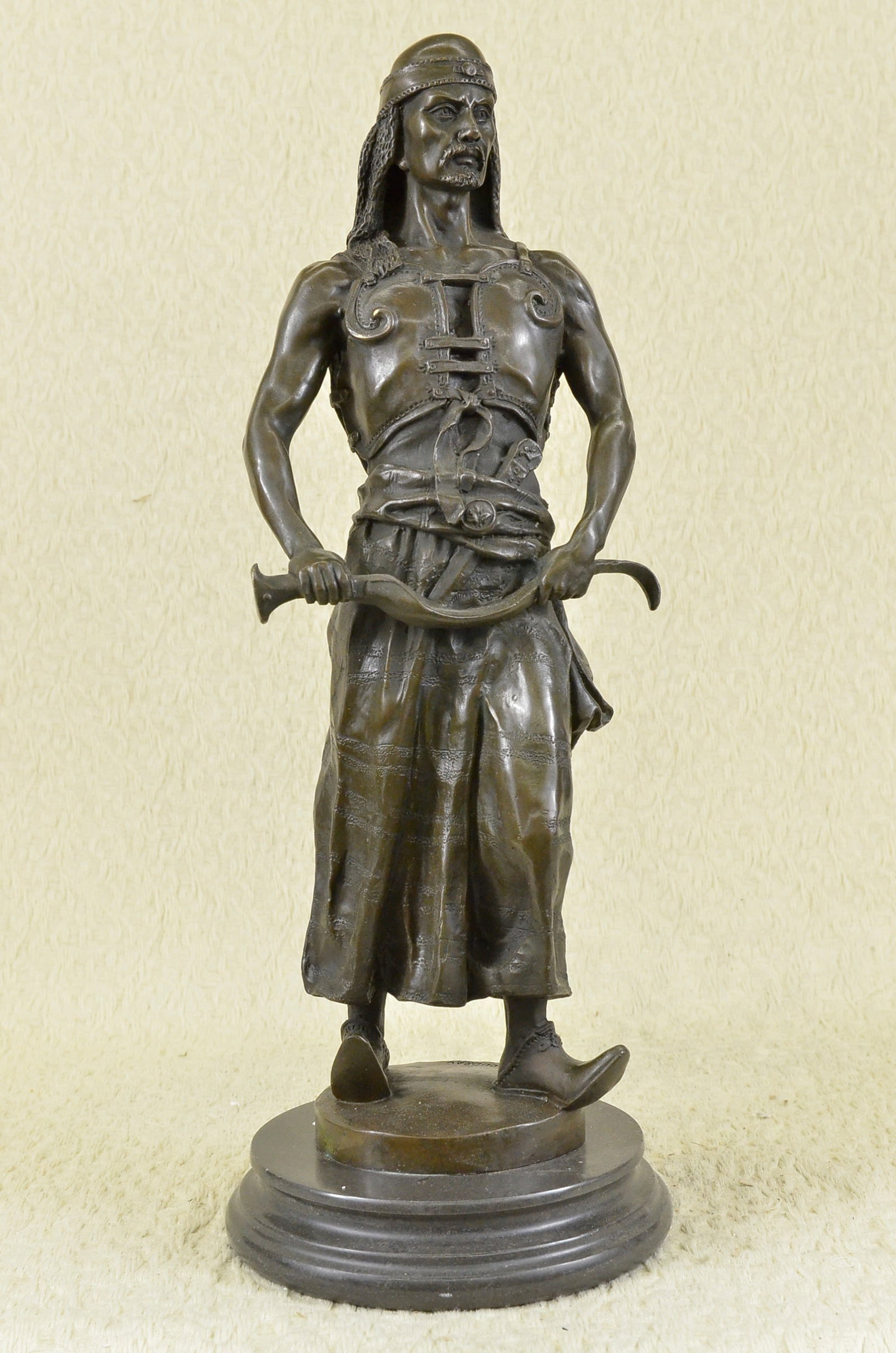 Arab Middle Eastern Chief Sword Bronze Sculpture (1 of 7)