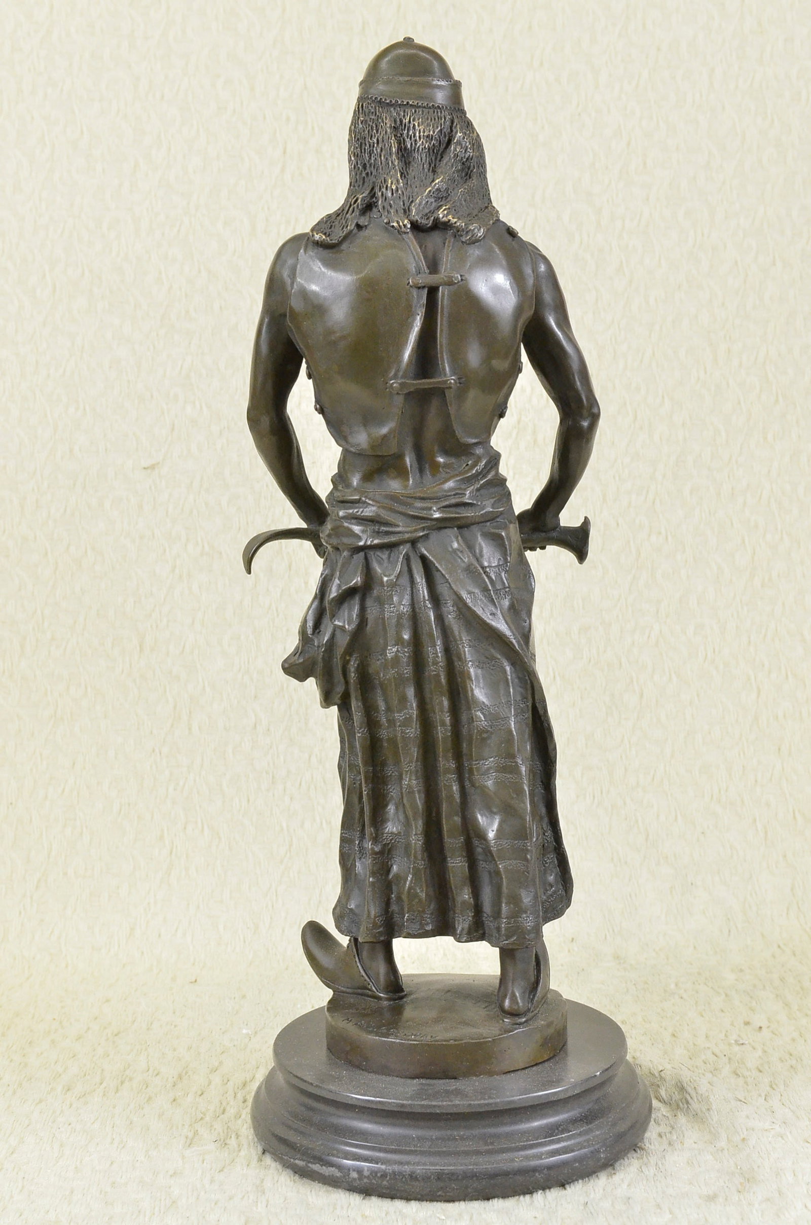 Arab Middle Eastern Chief Sword Bronze Sculpture - 3