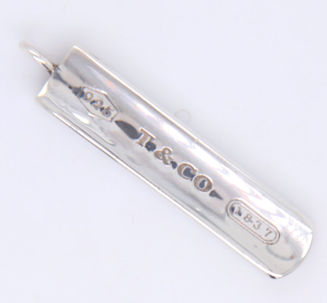 Tiffany & Co 1837 Bar Pendant in 925 Sterling Silver: Tiffany & Co 1837 Bar Pendant in 925 Sterling Silver. Total weight of Pendant 9.10 Grams.