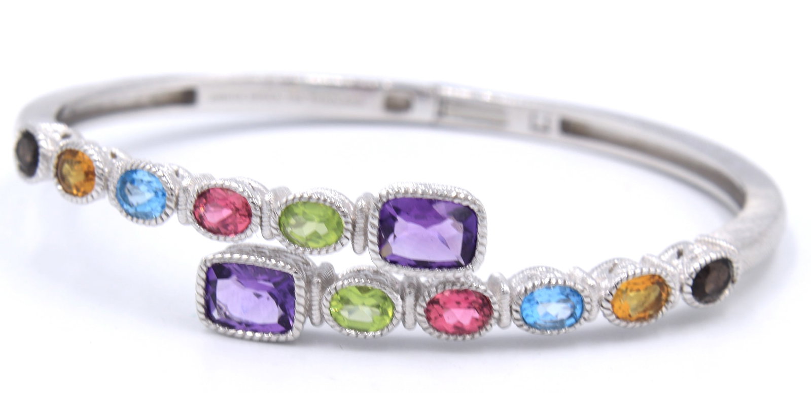 Judith Ripka multi color stone bypass bangle - 2