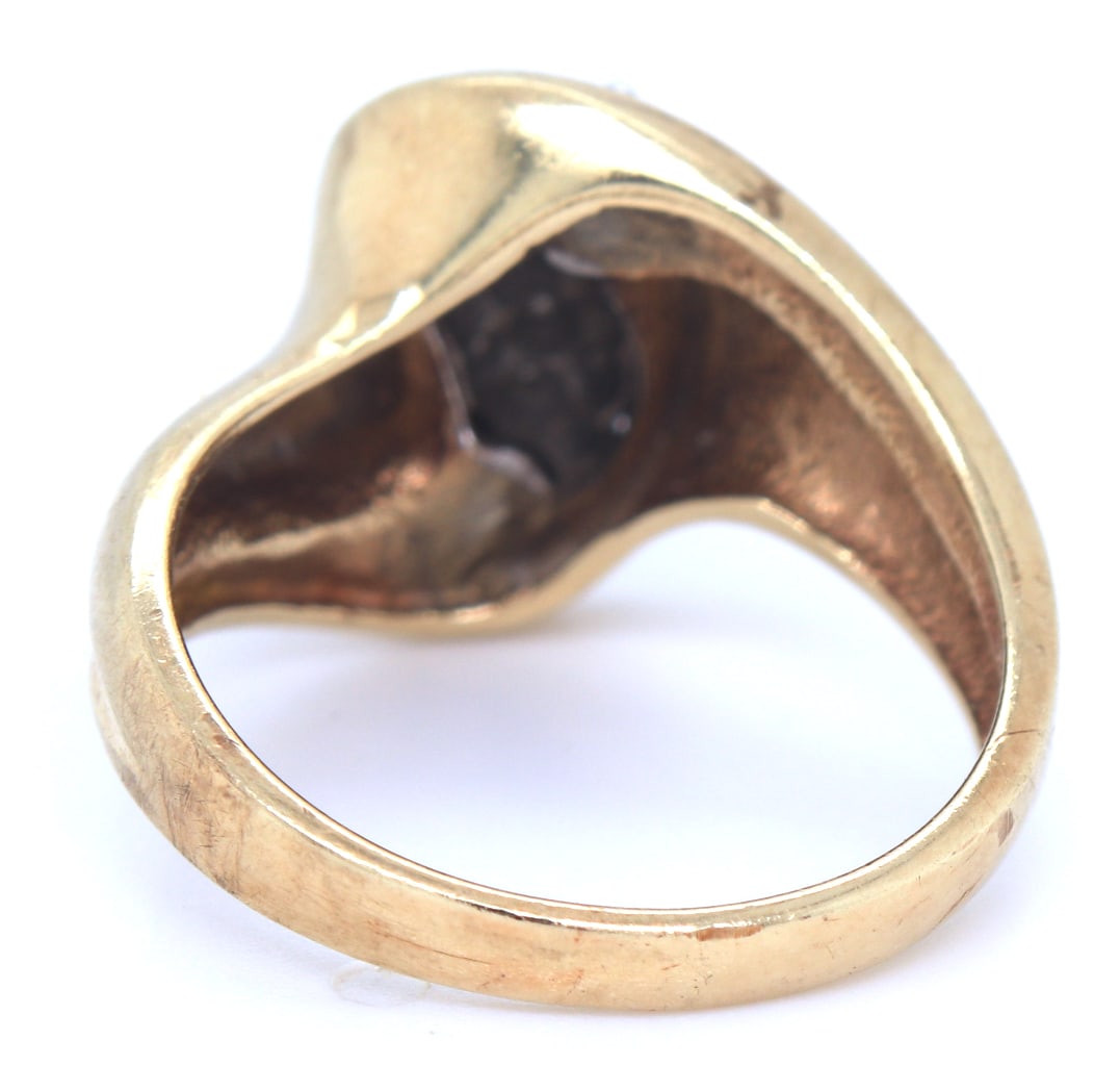 10kt Yellow gold diamond ring - 4