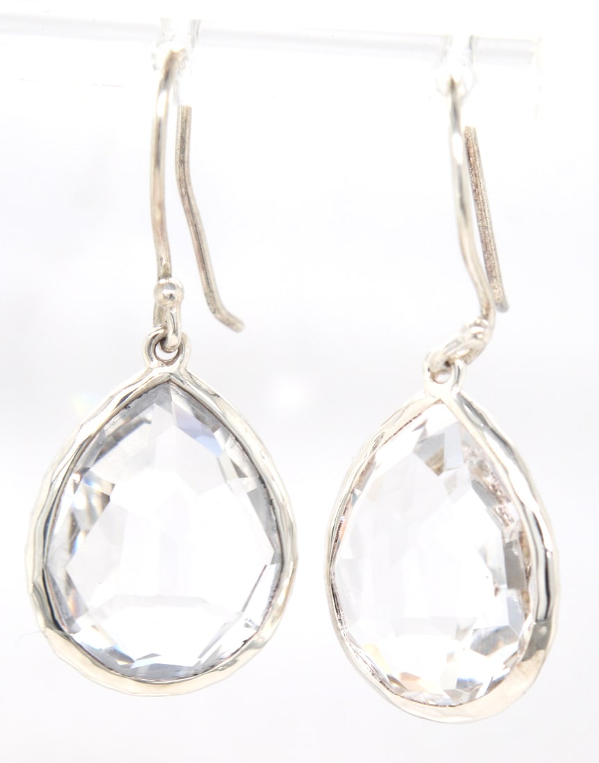 Ippolita Rock candy lear quartz teardrop earrings: Ippolita Rock candy Lear quartz teardrop earrings in 925 Sterling silver. Total weight of earrings is 4.90 grams.