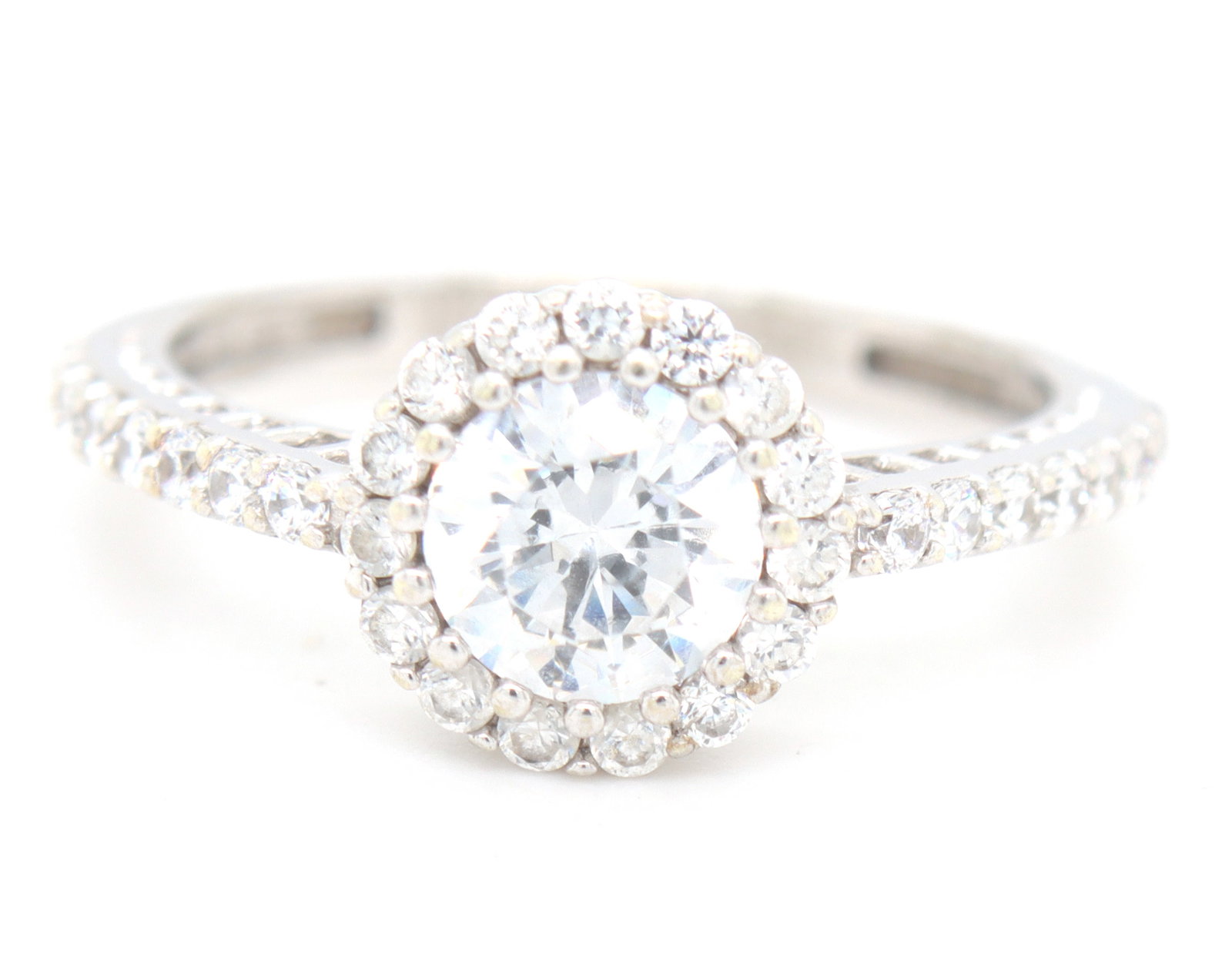 9kt White gold cubic zirconia engagement ring (1 of 4)