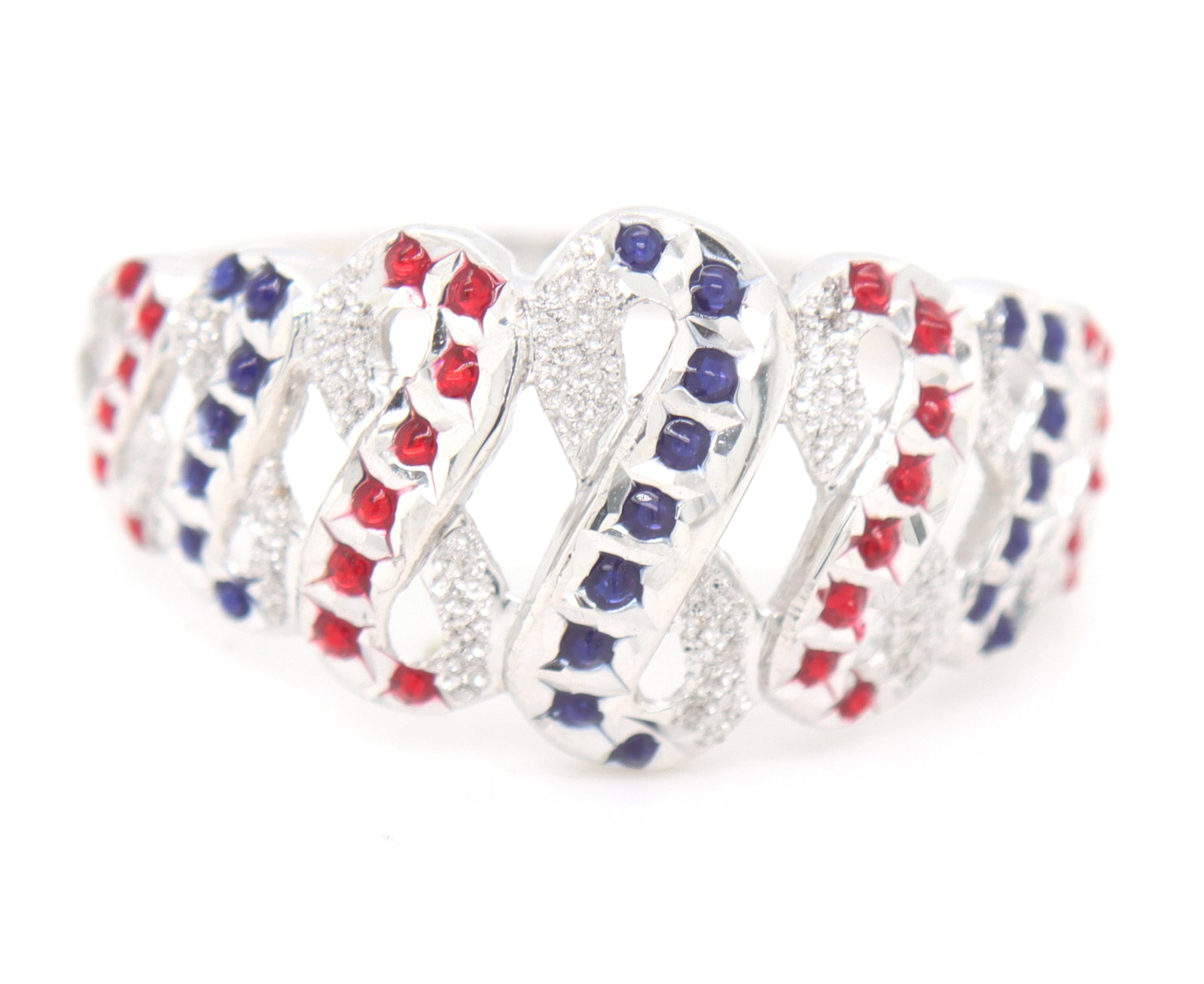 14kt White gold Enamel ring: 14kt White gold Enamel ring. Total weight of ring is 2 grams. Ring size 9"