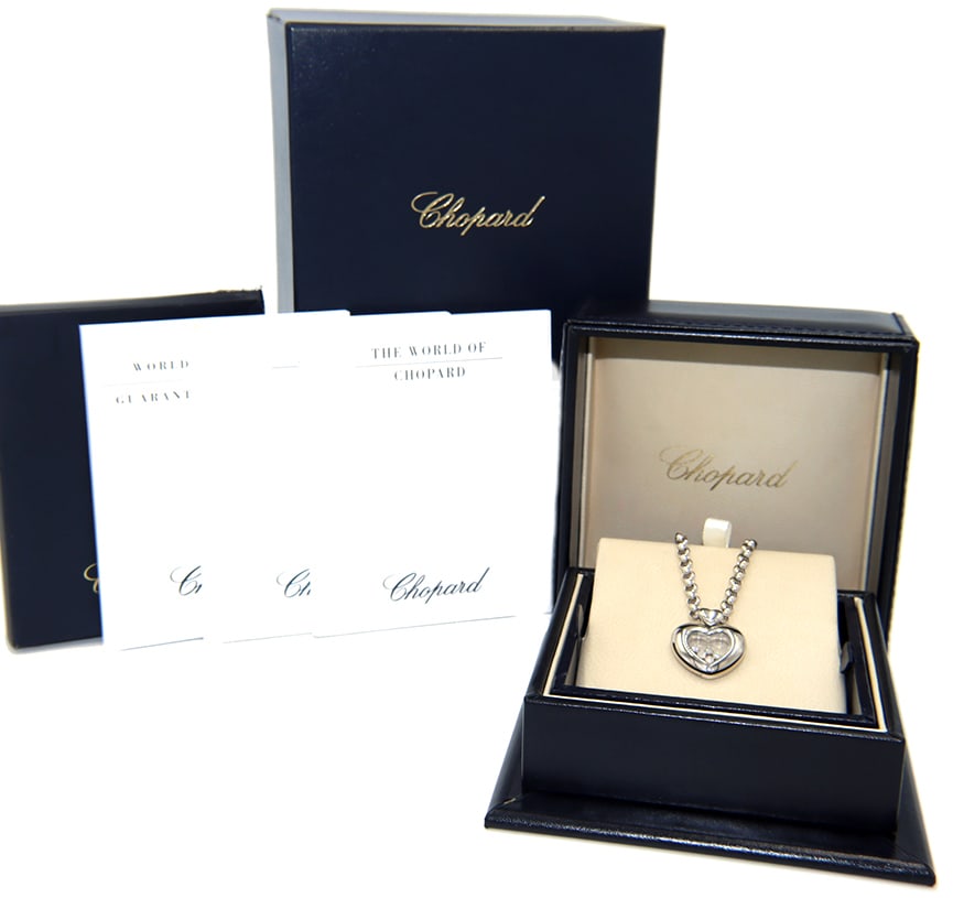 Chopard Happy Diamonds Five Stone Heart Pendant Necklace (1 of 5)
