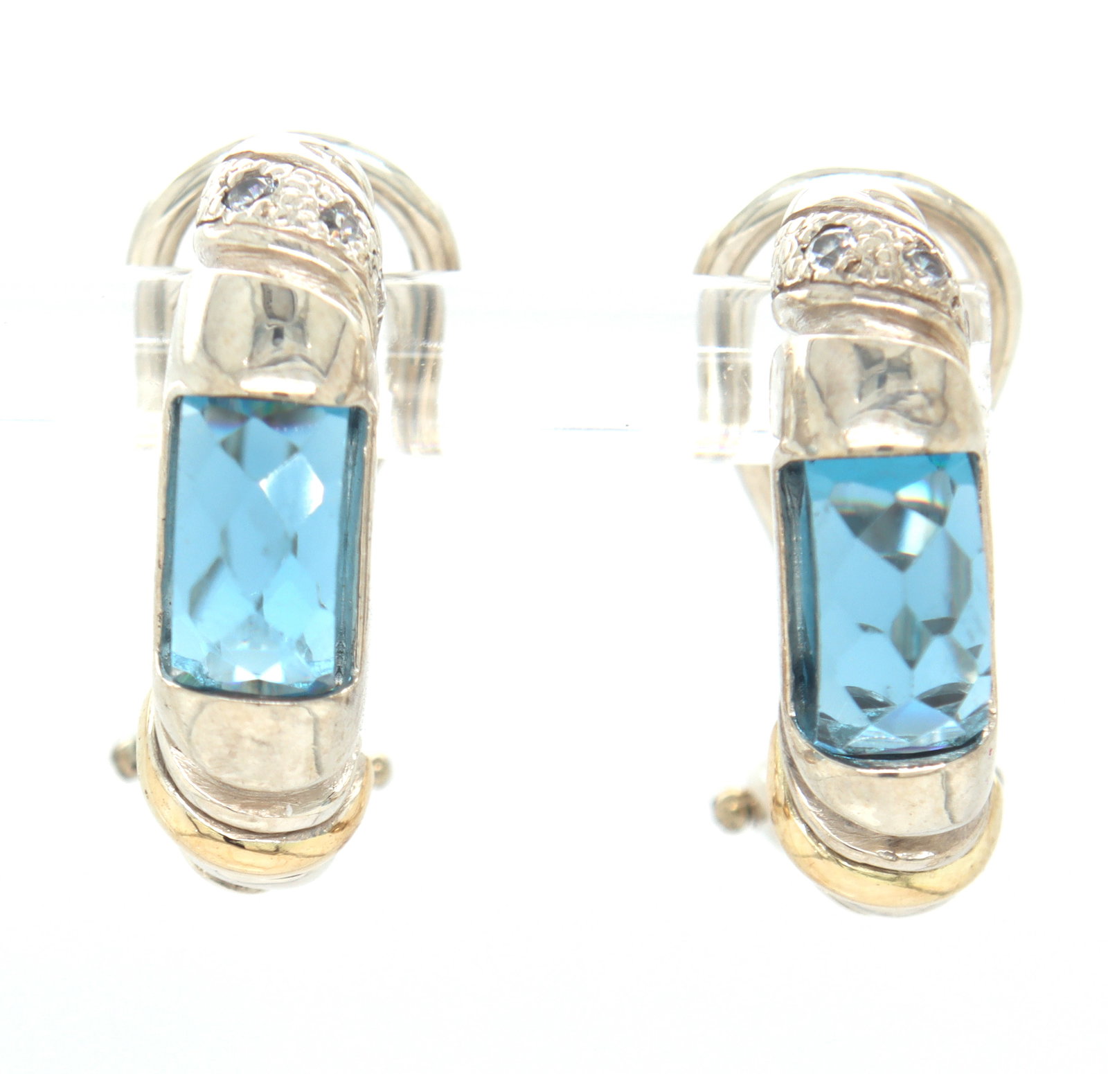 925 Sterling silver blue topaz earrings (1 of 4)