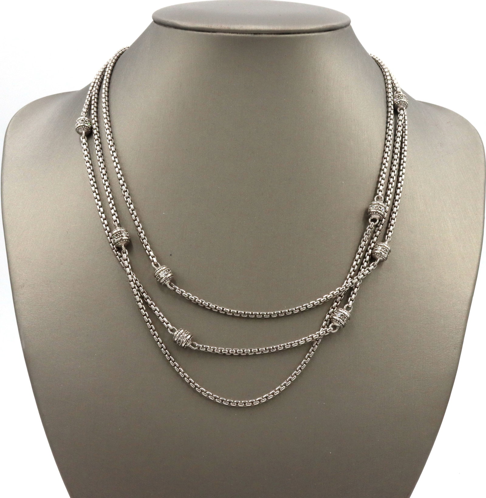 Judith Ripka crystal 3 row strand necklace (1 of 6)