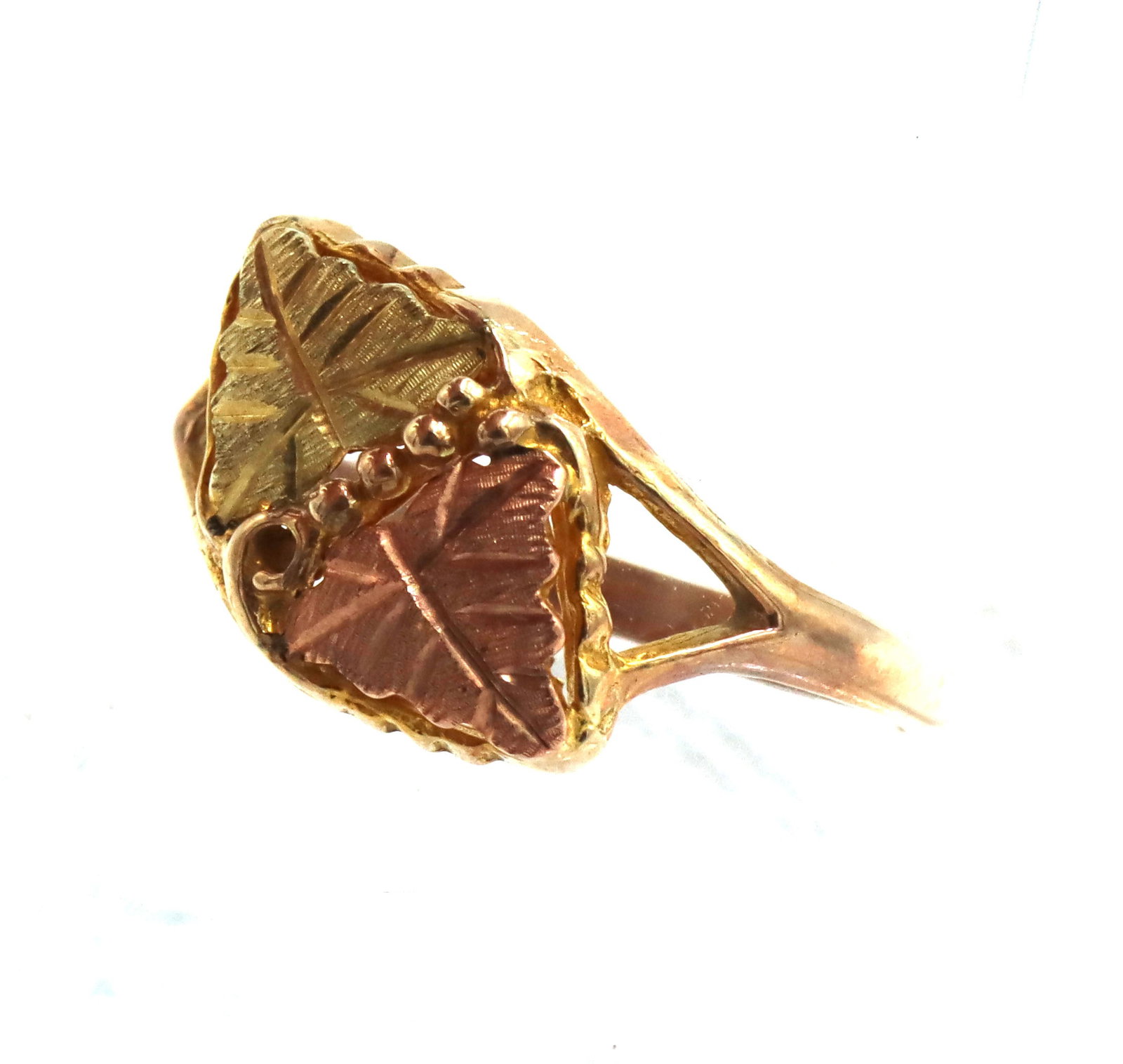 Black hills gold leaf style ring - 2
