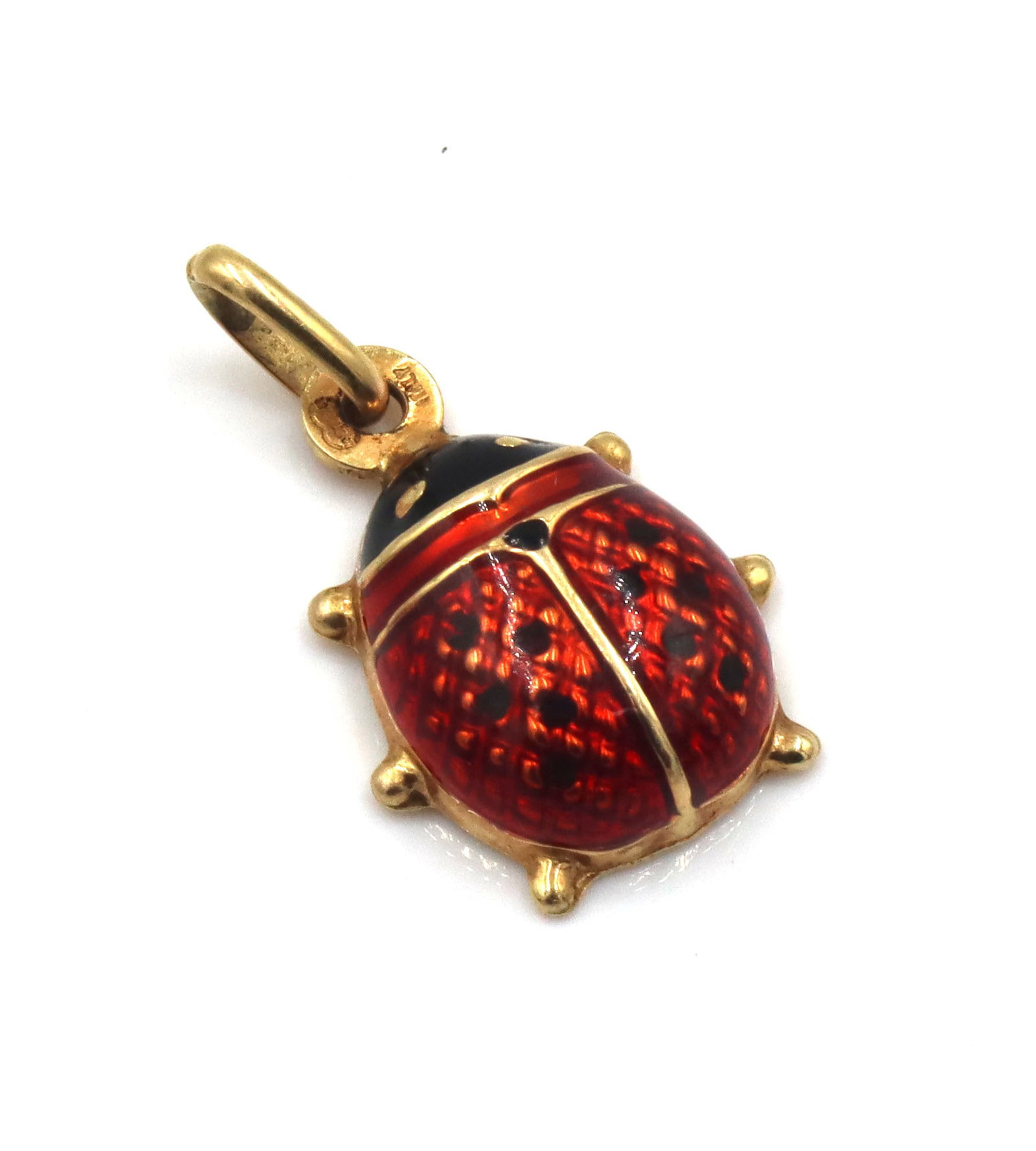 14kt Yellow gold lady bug enamel charm (1 of 3)