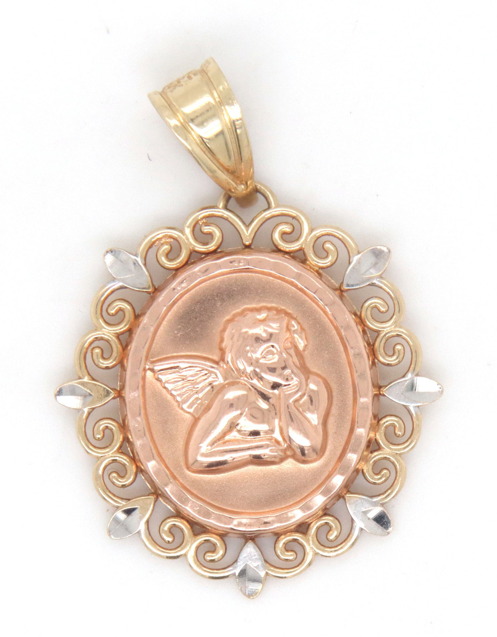 14kt Yellow gold religious pendant: 14kt Yellow gold religious pendant. The total weight of the pendant is 1.8 grams.