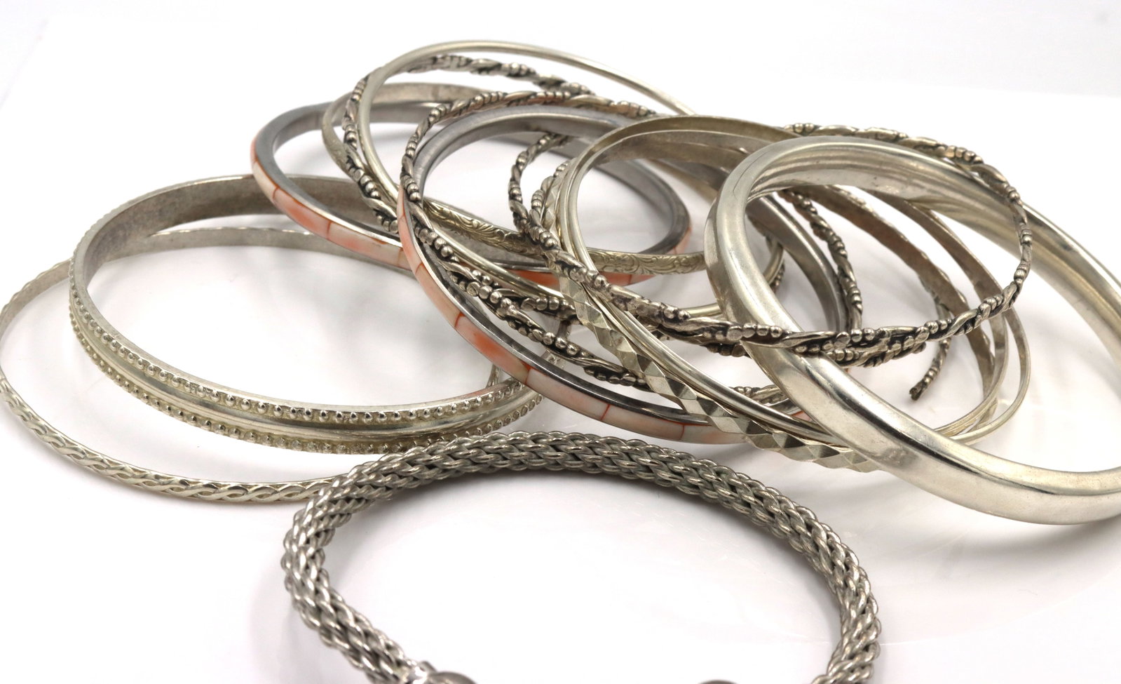 925 Sterling Silver Bangle Lot - 3