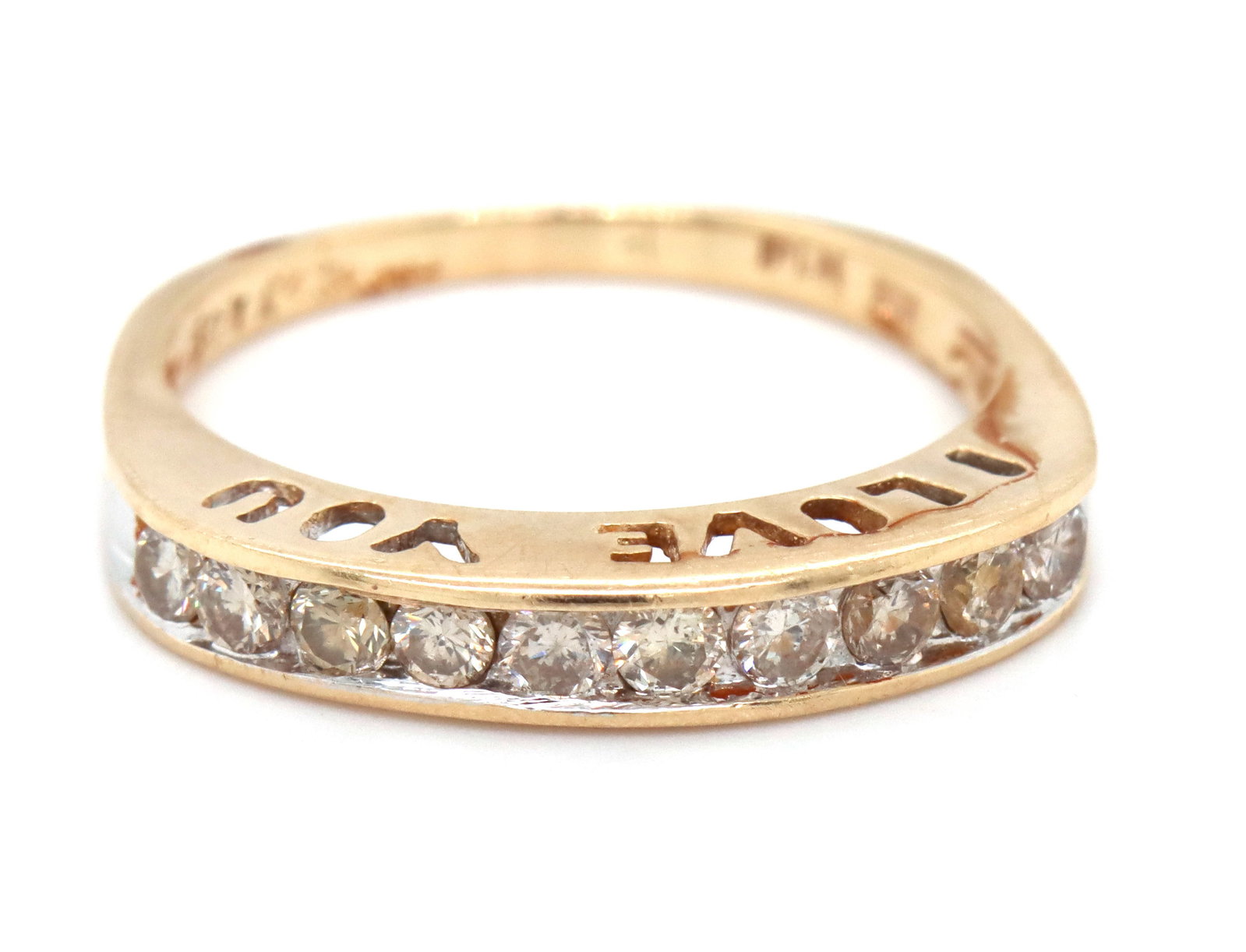 10kt Yellow gold Love diamond band (1 of 5)