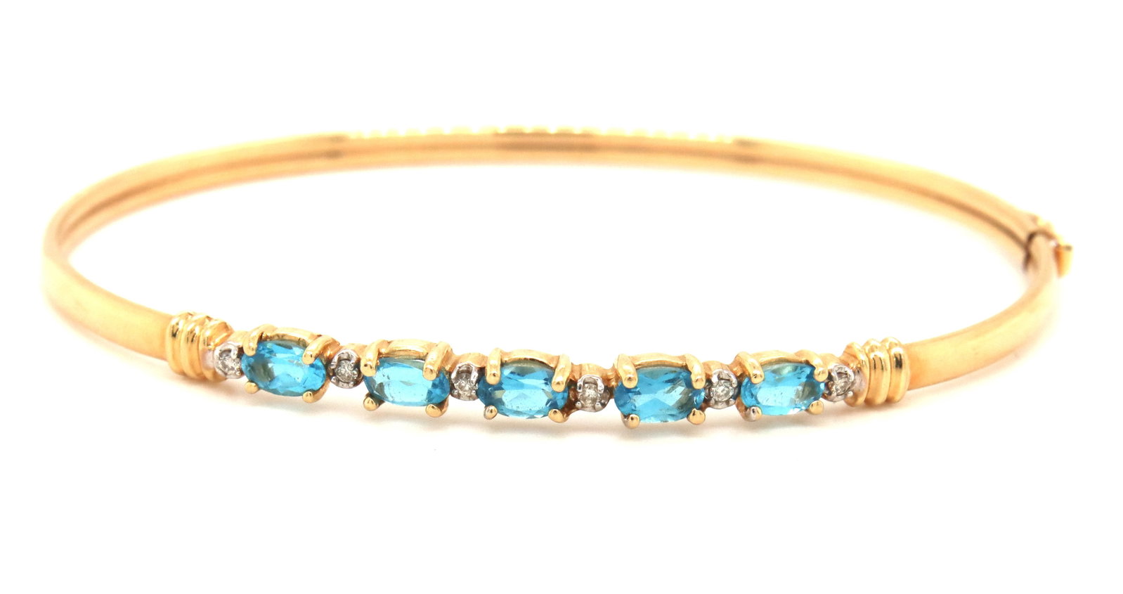 14kt Blue topaz bangle bracelet (1 of 5)