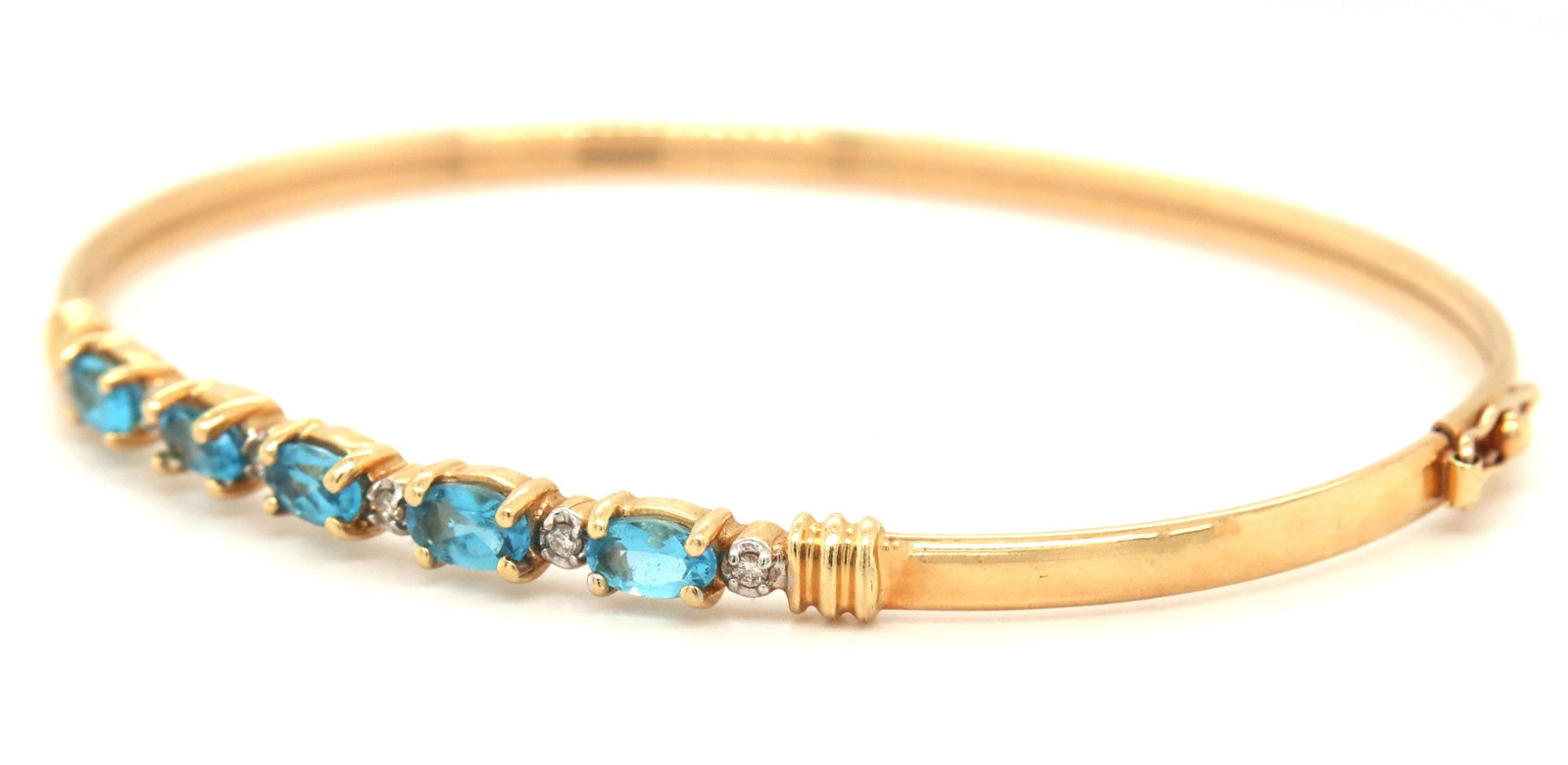 14kt Blue topaz bangle bracelet - 4