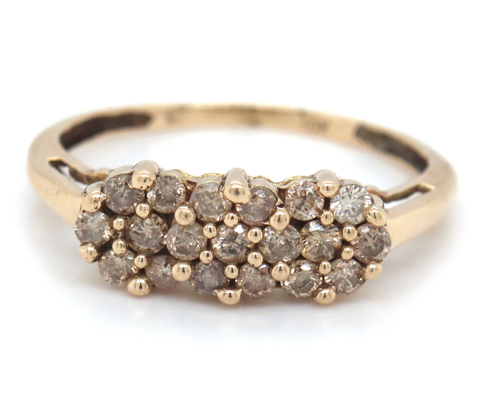 10kt Yellow gold champagne diamond ring (1 of 4)