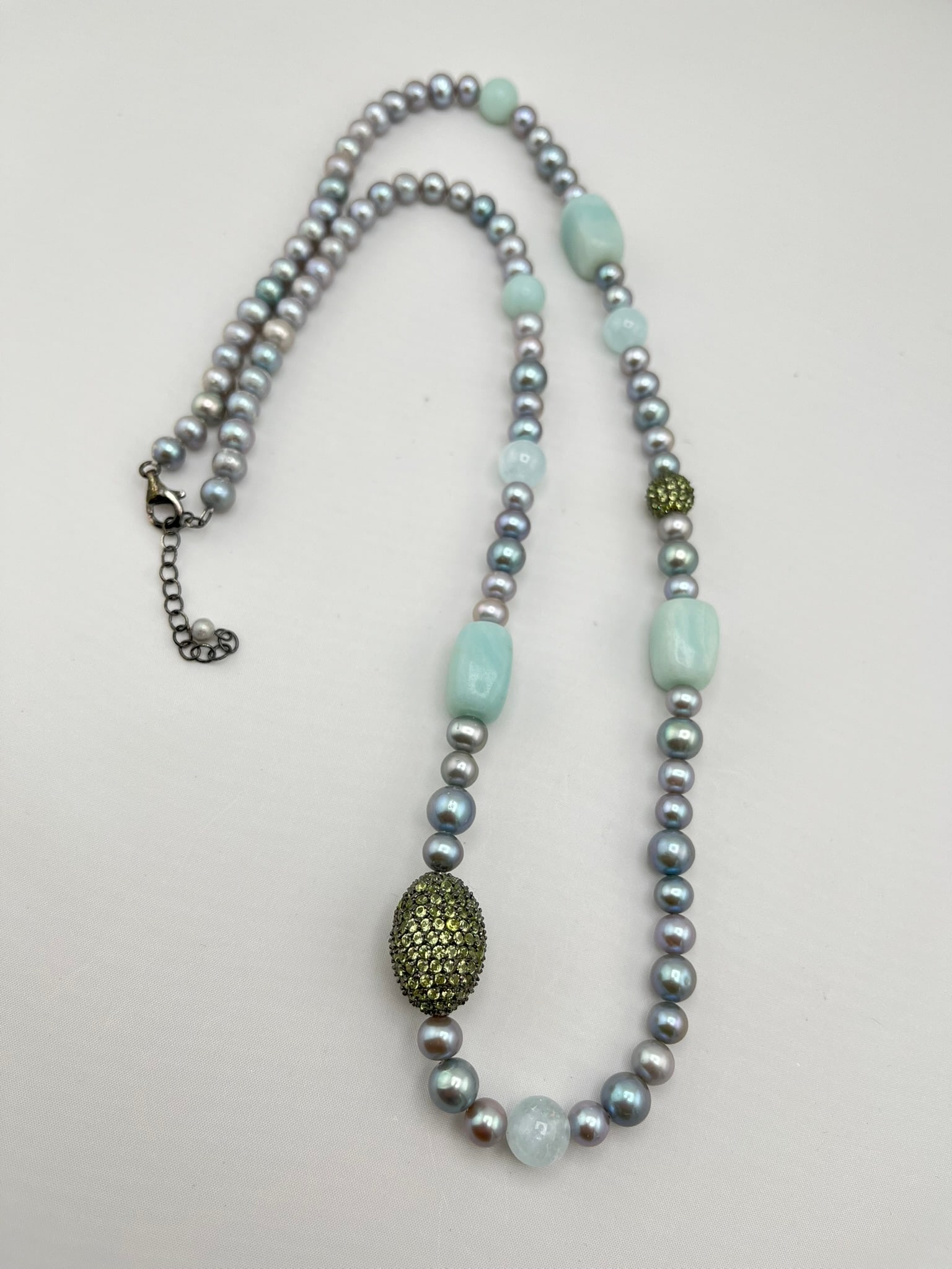 925 Sterling Silver Ross Simons Pearl With Chalcedony Necklace (1 of 6)