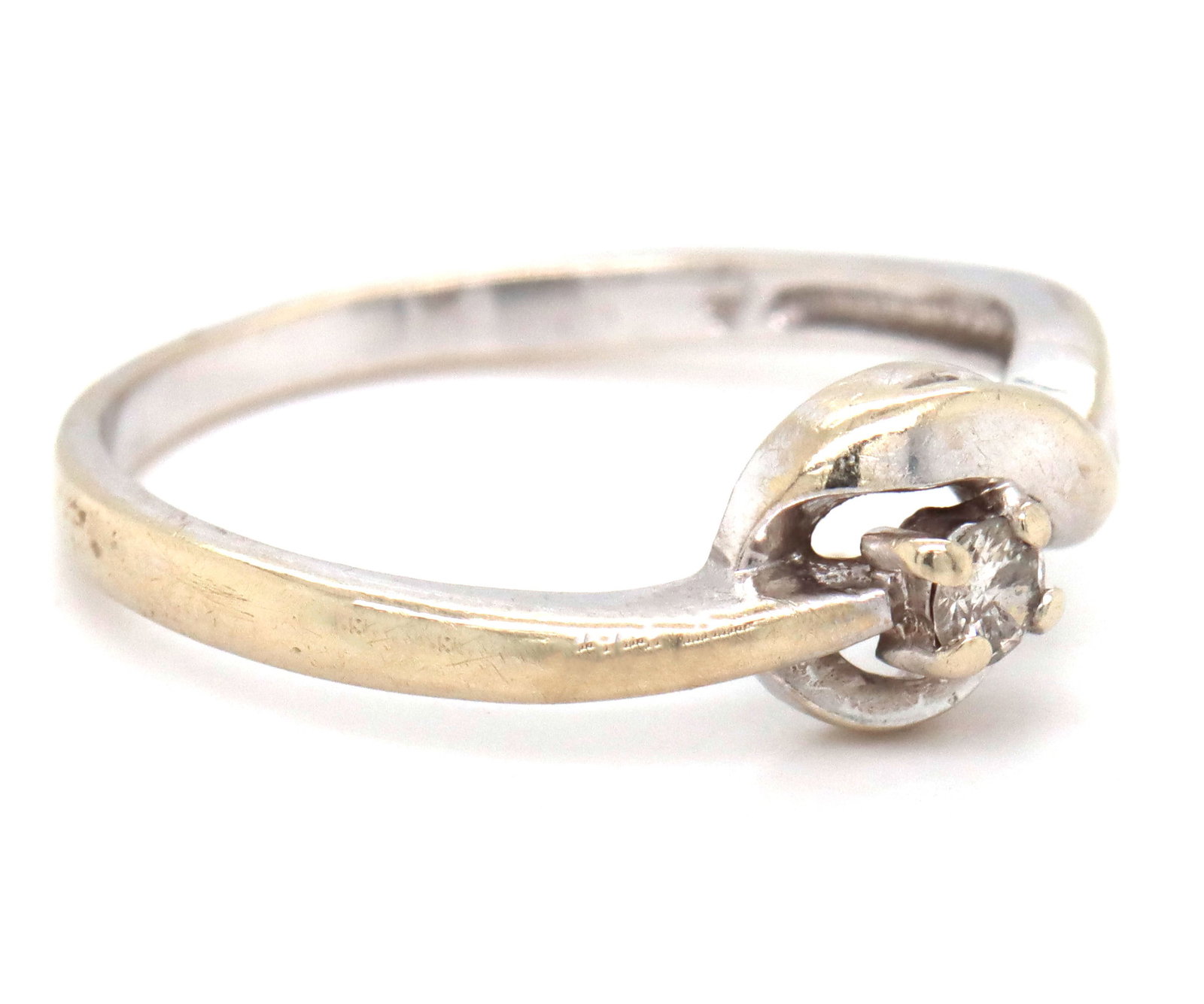 14kt White gold diamond ring - 2